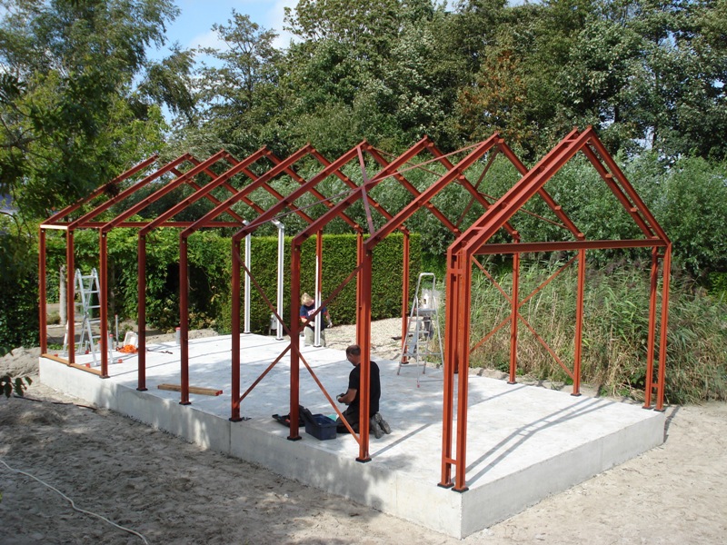 Staalconctructie voor luxe garage.
